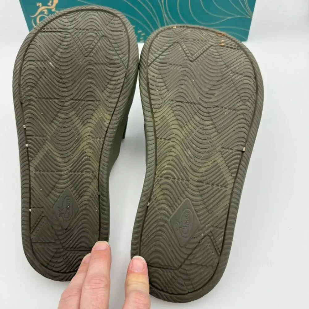 Chaco Chillos Slide Fossil Olive Green Men’s Size 7 Adjustable Comfort Sandals